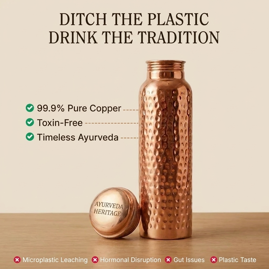 Tamba | Certified Pure Copper Water Bottle - Hand Hammered