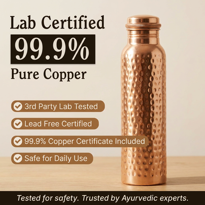 Tamba | Certified Pure Copper Water Bottle - Hand Hammered