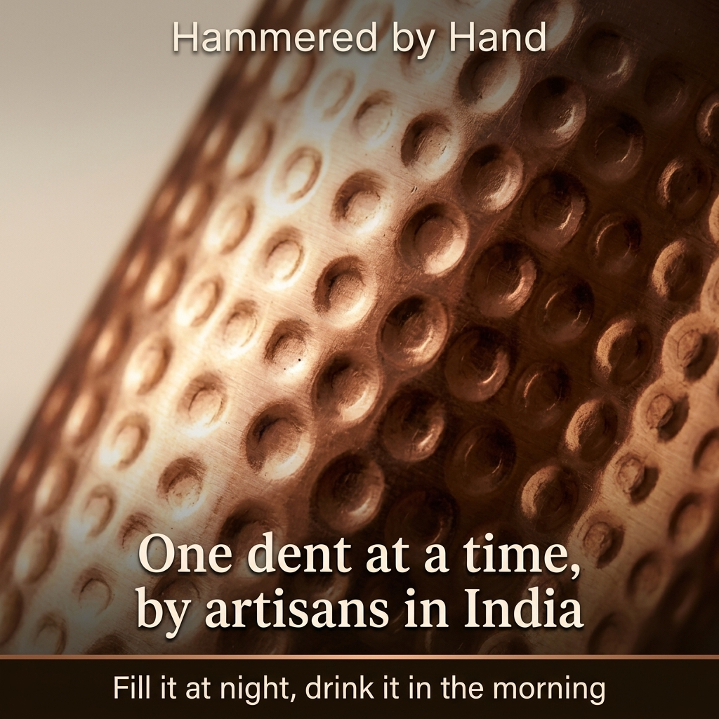 Tamba | Certified Pure Copper Water Bottle - Hand Hammered