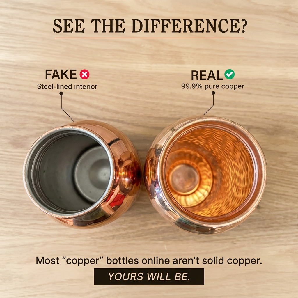 Tamba | Certified Pure Copper Water Bottle - Hand Hammered